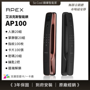 APEX AP100 人臉掌靜脈極靜音電子鎖